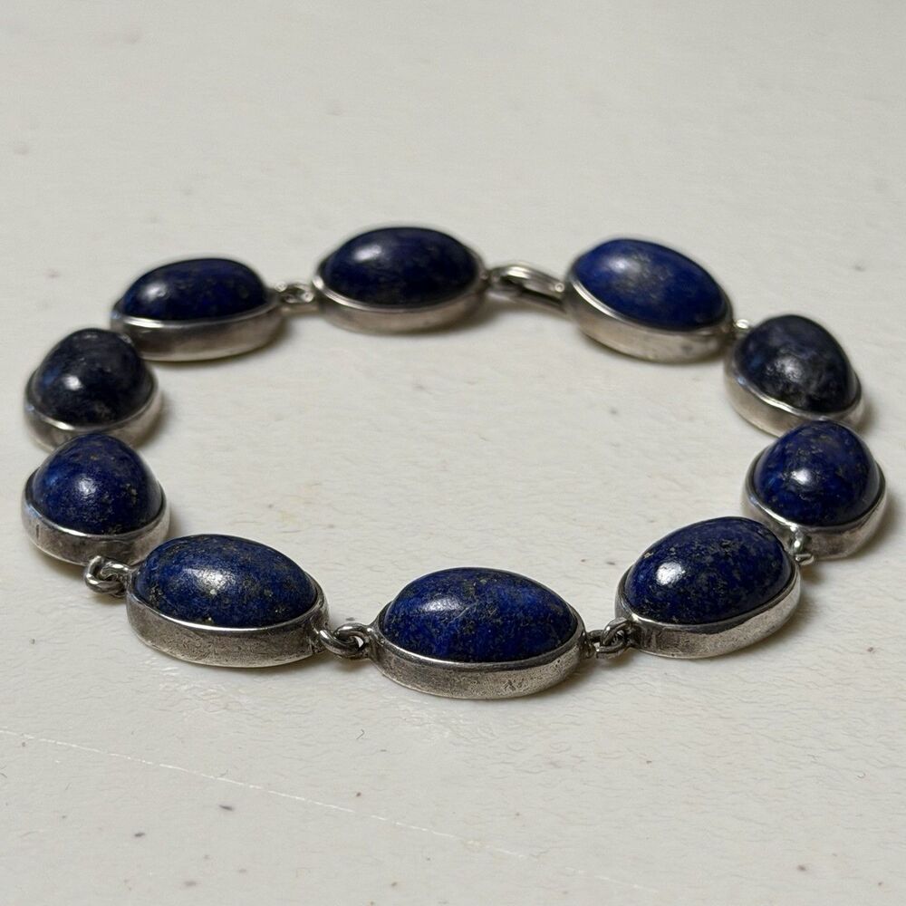 Vintage 925 Sodalite Sterling Silver Bracelet